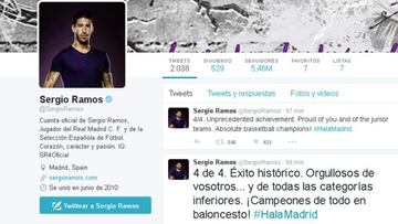 Sergio Ramos, en Twitter