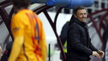 Luis Enrique on the touchline in Ipurua.  