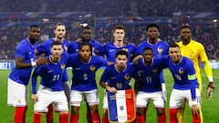 Lyon (France), 23/03/2024.- (FILE) - French players pose prior to a friendly international soccer match between France and Germany at Groupama Stadium, in Decines-Charpieu, near Lyon, France, 23 March 2024 (re-issued 06 June 2024). France will play in Group D at the UEFA EURO 2024 with the Netherlands, Poland, Austria. Top from L: Marcus Thuram, Adrien Rabiot, Dayot Upamecano, Benjamin Pavard, Aurelien Tchouameni and Brice Samba. Front from L: Lucas Hernandez, Jules Kounde, Warren Zaire-Emery, Ousmane Dembele and Kylian Mbappe. (Futbol, Amistoso, Francia, Alemania, Países Bajos; Holanda, Polonia) EFE/EPA/Mohammed Badra
