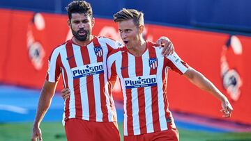 Diego Costa y Llorente jugando con el Atl&eacute;tico