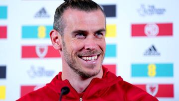 Wales' Gareth Bale during a press conference at the Vale Resort Golf Club, Cardiff. Picture date: Friday June 10, 2022. (Photo by Nick Potts/PA Images via Getty Images)