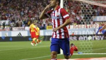 Villa celebra el gol que le hizo al Barça en Supercopa.