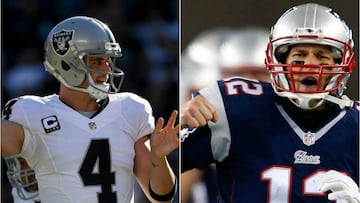 Derek Carr y Tom Brady