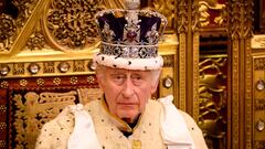 FILE PHOTO: Britain's King Charles III attends the State Opening of Parliament in the House of Lords Chamber, in London, Britain, November 7, 2023. Leon Neal/Pool via REUTERS/File Photo