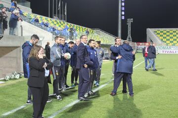 La selección española es la nueva campeona de la Chipre Cup tras superar a Italia (0-2) en la final. Amanda Sampedro (50’) y Guijarro (85’) las goleadoras. En la foto, el banquillo celebra la victoria. 