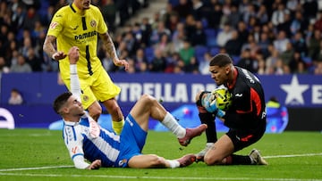 Un momento del Espanyol-Villarreal.