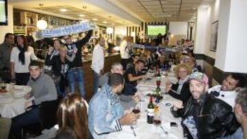 EN EL RESTAURANTE BETET. Varios futbolistas del Ol&iacute;mpic de X&agrave;tiva celebraron el empate ante el Madrid con una cena entre amigos. 
 