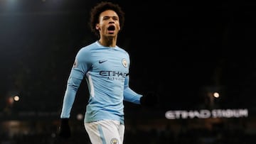 El extremo alem&aacute;n del Manchester City, Leroy San&eacute;, durante un partido.