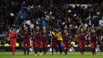 El Barça, después de ganar 0-4 en el Bernabéu.
