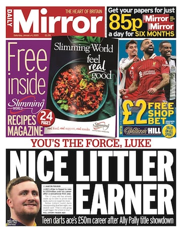 Portada del Daily Mirror.