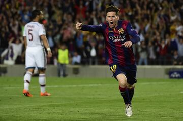 10 goles con el Barcelona (empat¨® con Neymar y Cristiano Ronaldo)