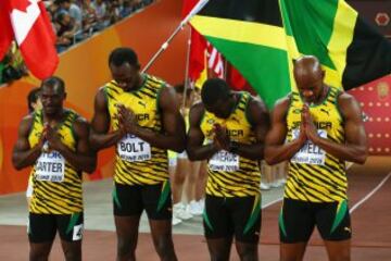 Nickel Ashmeade, Asafa Powell, Usain Bolt y Nesta Carter.