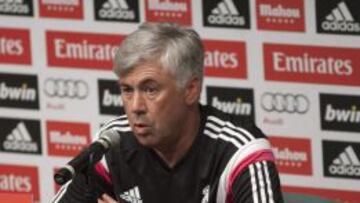 Ancelotti, durante la rueda de prensa.