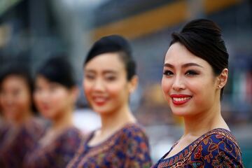 Las chicas del paddock en el GP de Singapur.