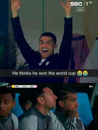 Los memes se ceban con Messi tras la goleada del Al-Nassr