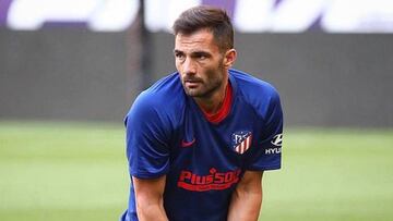 Adán entrenando con el Atlético