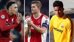 Trent Alexander-Arnold, Matthijs de Ligt y Justin Kluivert.