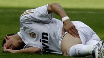 <b>ES BAJA.</b> Di María se lesionó en el minuto 46 del Madrid-Osasuna.