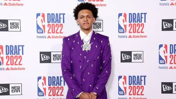 NEW YORK, NEW YORK - JUNE 23: Paolo Banchero poses for photos on the red carpet during the 2022 NBA Draft at Barclays Center on June 23, 2022 in New York City. NOTE TO USER: User expressly acknowledges and agrees that, by downloading and or using this photograph, User is consenting to the terms and conditions of the Getty Images License Agreement. (Photo by Arturo Holmes/Getty Images)