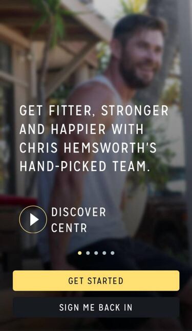 Cenrt, la nueva app de Chris Hemsworth para ponerte fit