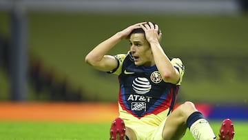 Alvaro Fidalgo of America during the game America vs Cruz Azul, corresponding to the 15th round match of the Torneo Guard1anes Clausura 2021 of the Liga BBVA MX, at Azteca Stadium, on April 17, 2021.
<br><br>
Alvaro Fidalgo de America durante el partido America vs Cruz Azul, correspondiente a la Jornada 15 del Torneo Clausura Guard1anes 2021 de la Liga BBVA MX, en el Estadio Azteca, el 15 de Abril de 2021.