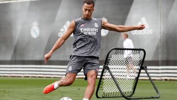 Lucas V&aacute;zquez, en un entrenamiento del Real Madrid.