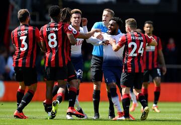 Bornemouth venció 1-0 a Tottenham por la fecha 37 de la Premier League. Jefferson Lerma y Davinson Sánchez fueron titulares y disputaron los 90 minutos. 