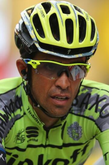 Contador herido a su llegada a meta.