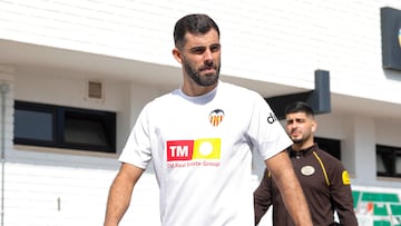 Luis Rioja, durante un entrenamiento en Paterna.