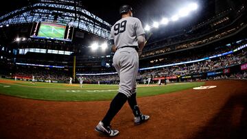 ARLINGTON, TX - SEPTEMBER 4: Aaron Judge #99 of the New York Yankees prepares to bat against the Texas Rangers during the first inning at Globe Life Field on September 4, 2024 in Arlington, Texas. Ron Jenkins/Getty Images/AFP (Photo by Ron Jenkins / GETTY IMAGES NORTH AMERICA / Getty Images via AFP)