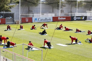 Estiramientos previos al entrenamiento.