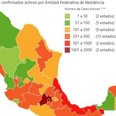 Mapa y casos de coronavirus en México por estados hoy 18 de mayo