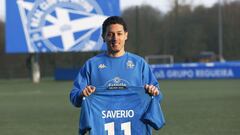 Kike Saverio en su presentación con el Deportivo.