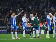 03/01/26 PARTIDO PRIMERA DIVISION
RCD ESPANYOL - FC BARCELONA
TRISTEZA DE LOS JUGADORES DEL ESPANYOL AL TERMINO DEL PARTIDO