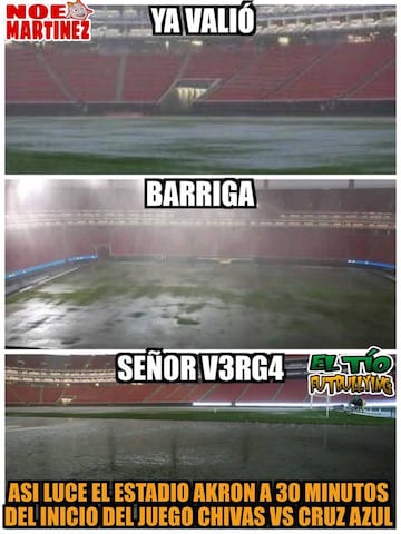 Los memes acaban con Chivas y su estadio inundado