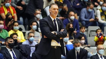 Veljko Mrsic, entrenador del Breogán, durante los cuartos de la Copa del Rey frente al Real Madrid.