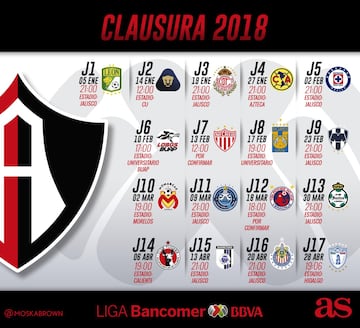 Checa el calendario de los 18 equipos de la Liga MX