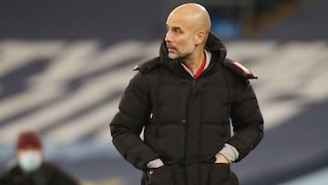 Soccer Football - Premier League - Manchester City v Crystal Palace - Etihad Stadium, Manchester, Britain - January 17, 2021 Manchester City manager Pep Guardiola Pool via REUTERS/Clive Brunskill EDITORIAL USE ONLY. No use with unauthorized audio, video,