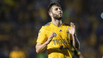 Andr&eacute;-Pierre Gignac en el partido ante Morelia de la jornada 15 del Clausura 2019. 