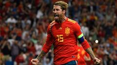Ramos celebr&oacute; as&iacute; su gol a Suecia.