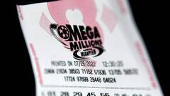 A Mega Millions lottery ticket in Washington, DC, on July 26, 2022