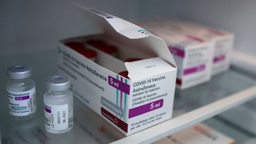 FILE PHOTO: Boxes of AstraZeneca's vaccine against the coronavirus disease (COVID-19) are seen at a walk-in vaccination centre in Algiers, Algeria June 6, 2021. REUTERS/Ramzi Boudina/File Photo