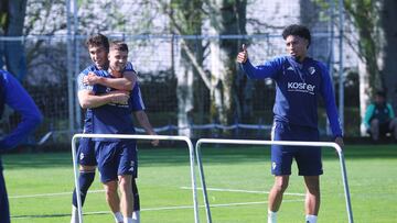 Mojica durante el entrenamiento.