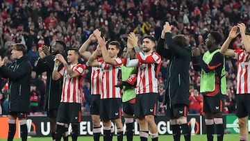 13/03/25 PARTIDO EUROPA LEAGUE OCTAVOS VUELTA ATHLETIC DE BILBAO - ROMA
ALEGRIA FIN PARTIDO