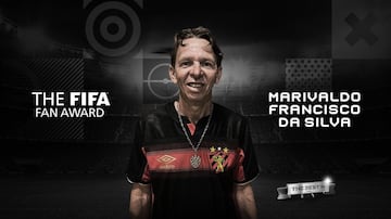 Marivaldo Francisco Da Silva premio The Best Fan FIFA 2020. El aficionado camina 12 horas para animar al Sport Recife de Brasil