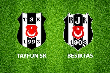 El juego de las siete diferencias se puede aplicar a los dos equipos turcos.. Una de las tres letras coincide, sin ser la misma tipografa. Adems el Tayfun reduce los dgitos de su a?o de fundacin, 90 despus que el Besiktas.
