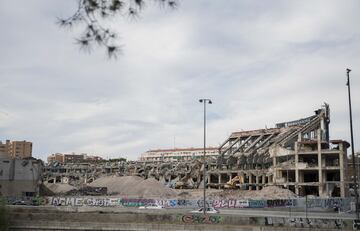 Aspecto de la demolición del Estadio Vicente Calderón a 6 de agosto de 2019.
