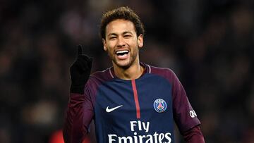 (FILES) In this file photo taken on January 27, 2018 Paris Saint-Germain&#039;s Brazilian forward Neymar reacts during the French L1 football match between Paris Saint-Germain (PSG) and Montpellier (MHSC) at the Parc des Princes stadium in Paris.
 PSG has