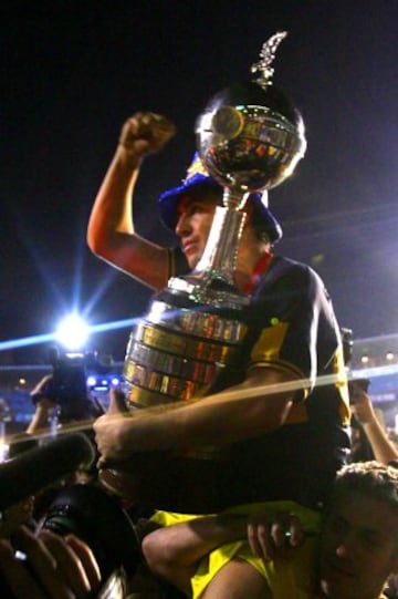 Riquelme con la Copa Libertadores de 2007.