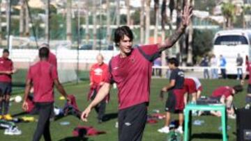 El defensa espa&ntilde;ol del Rubin Kazan, C&eacute;sar Navas, en un entrenamiento en Marbella el 29 de enero. 